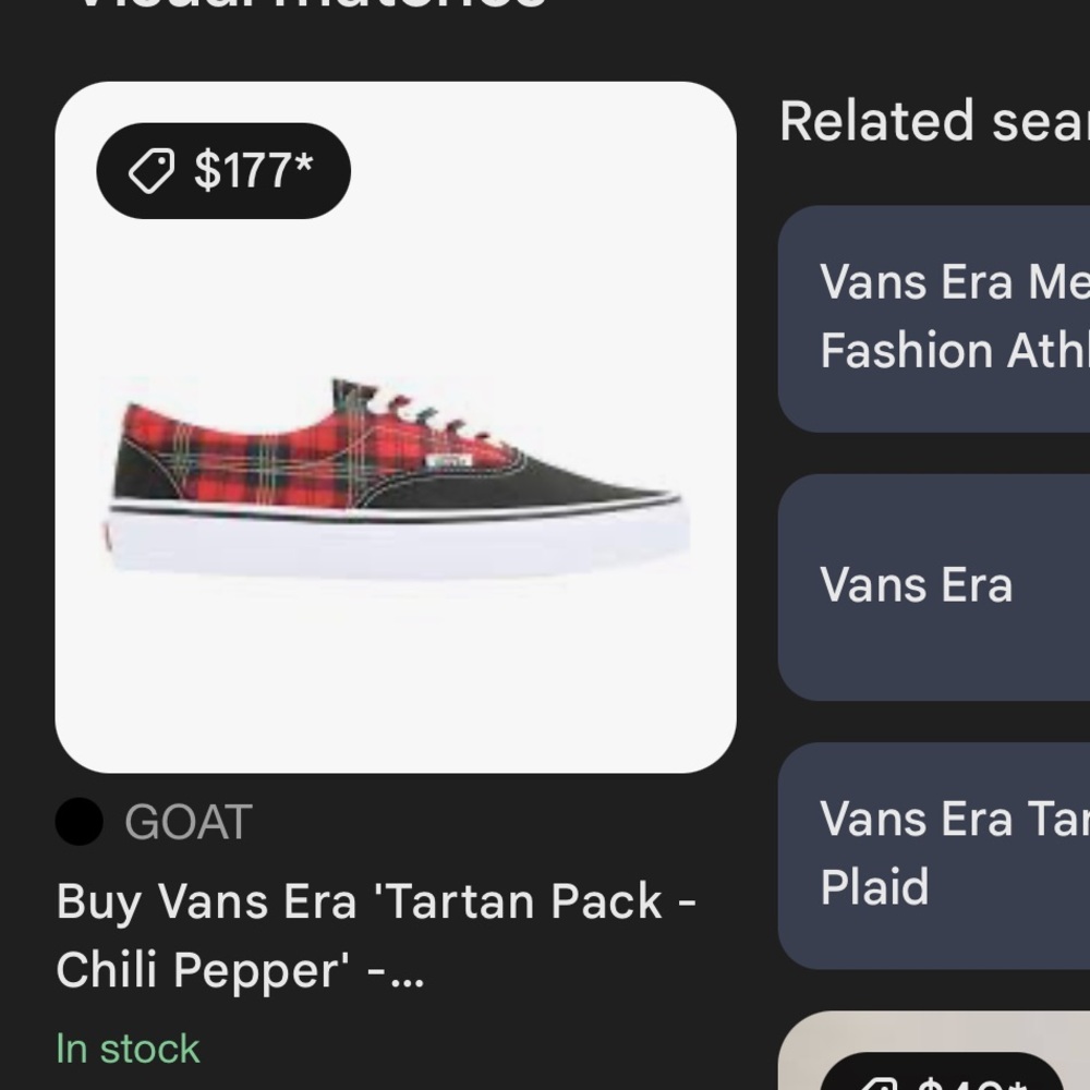 Vans Red Plaid and Black Sneakers - Picture 6 of 6